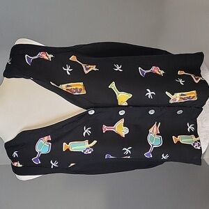 Paradiso Black Button Down Rayon Vacation Cocktails Party Cruise Tank Top Size L